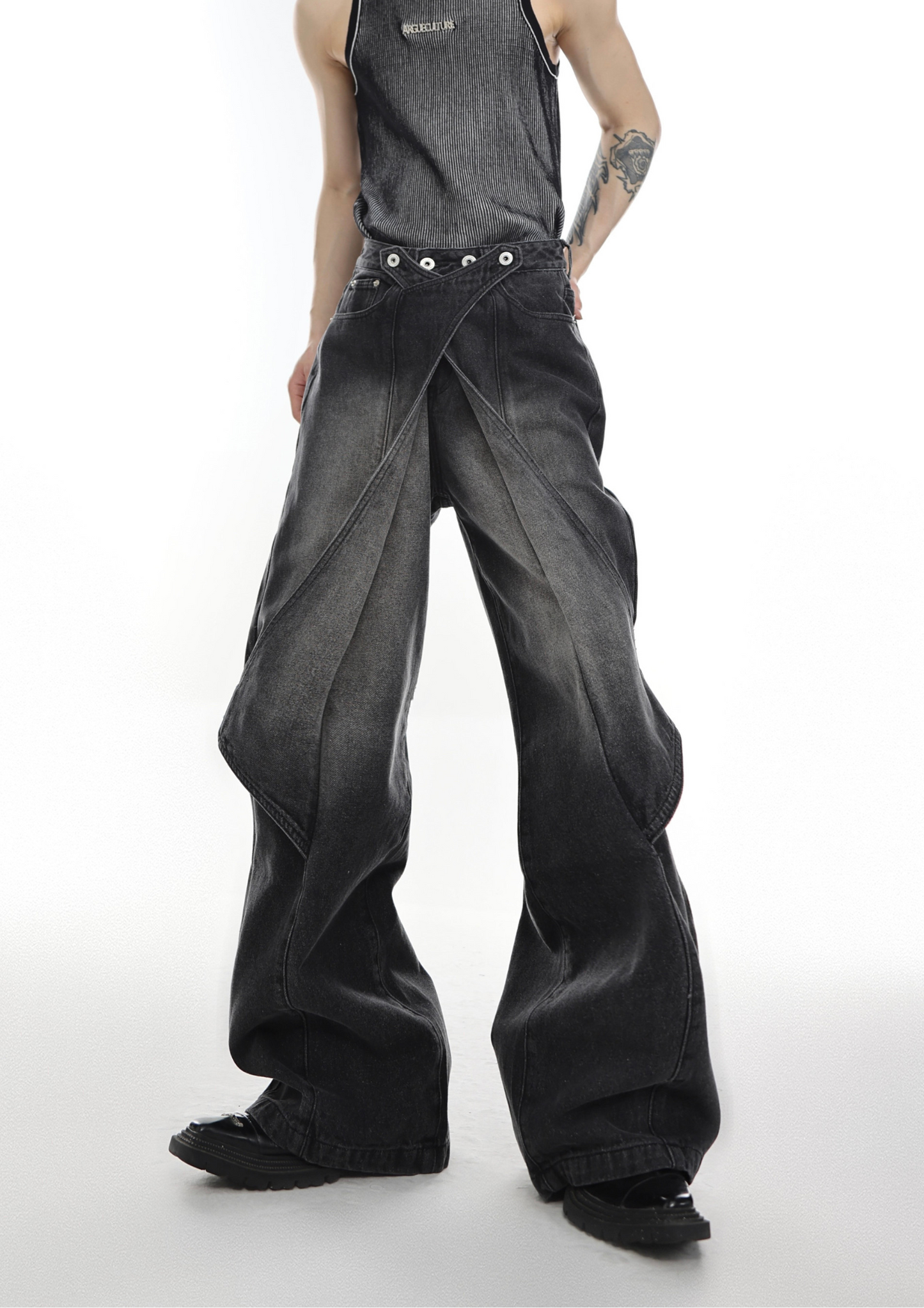 "ArguE CulturE" Cross Tags Wide-Leg Pants