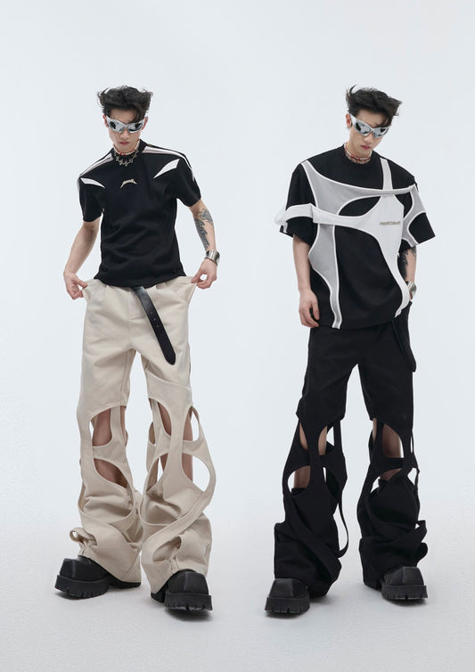 "ArguE CulturE" Heavy Deconstructed Hollow Loose Pants