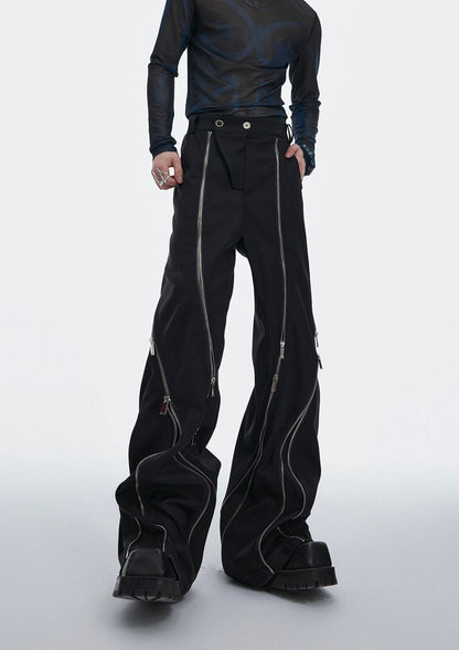 "ArguE CulturE" Deconstructed Zipper Flare Pants