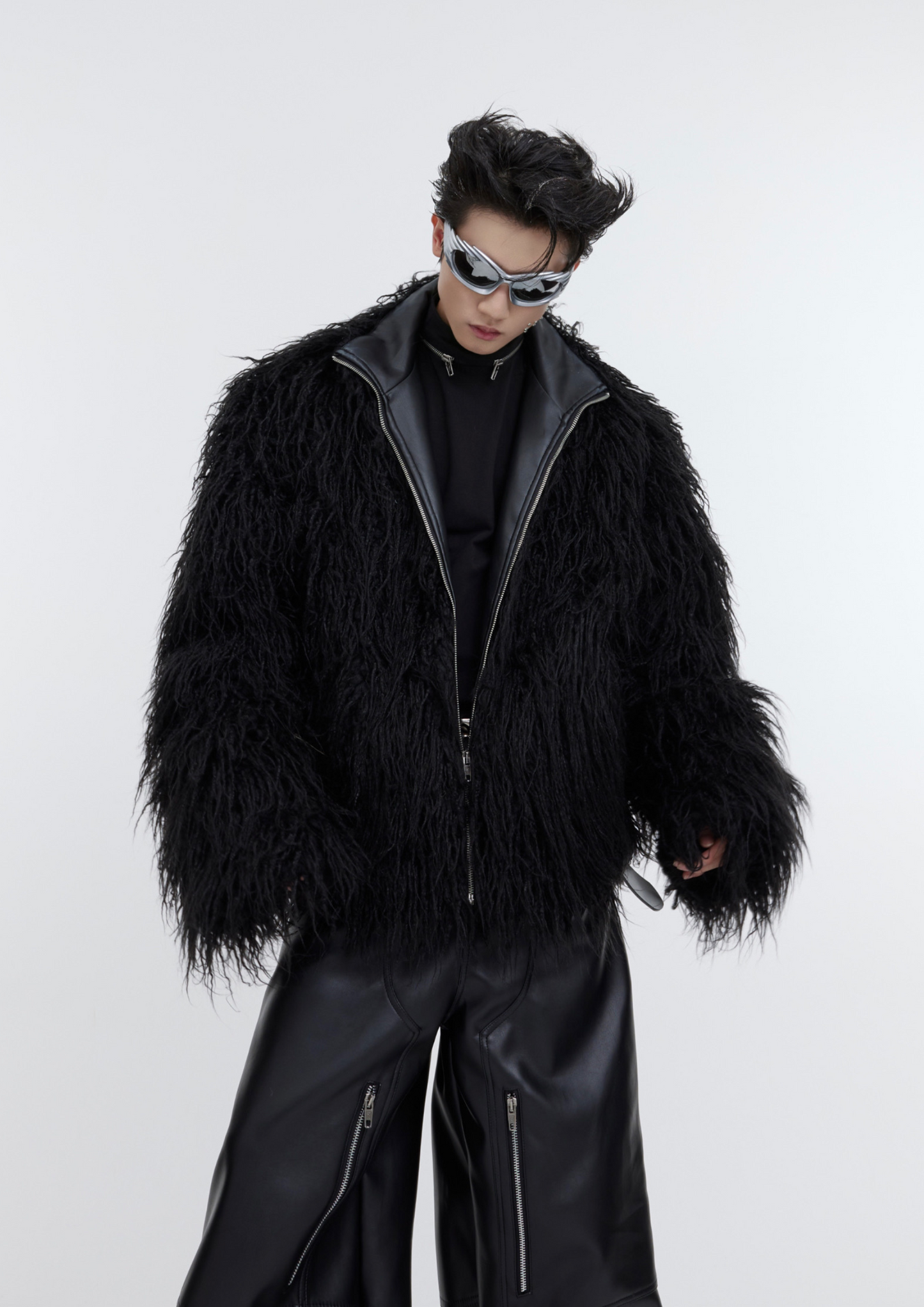 "ArguE CulturE" Anti-Mink Corrugated Long Fur Jacket