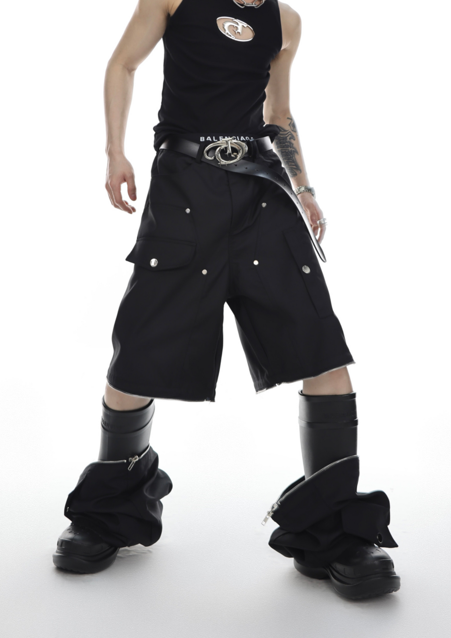 "ArguE CulturE" Detachable Wide-Leg Pants