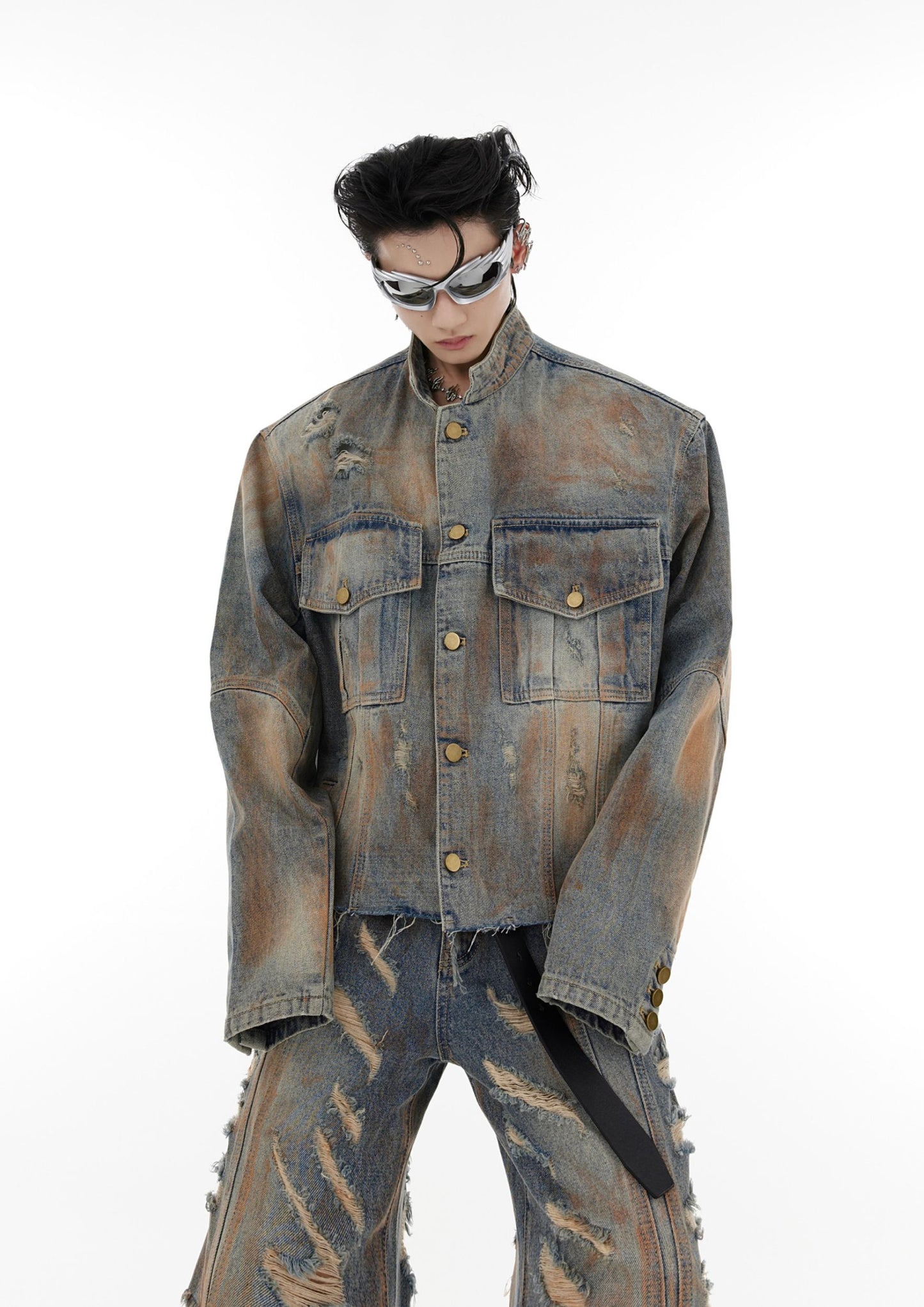 "ArguE CulturE" Tattered Denim Oversized Suit