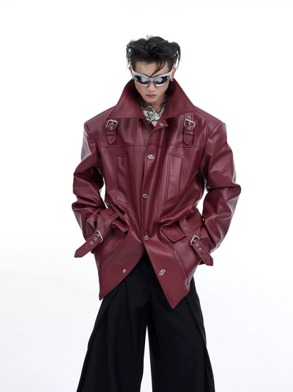 "ArguE CulturE" Three-Dimensional Silhouette Leather Jacket