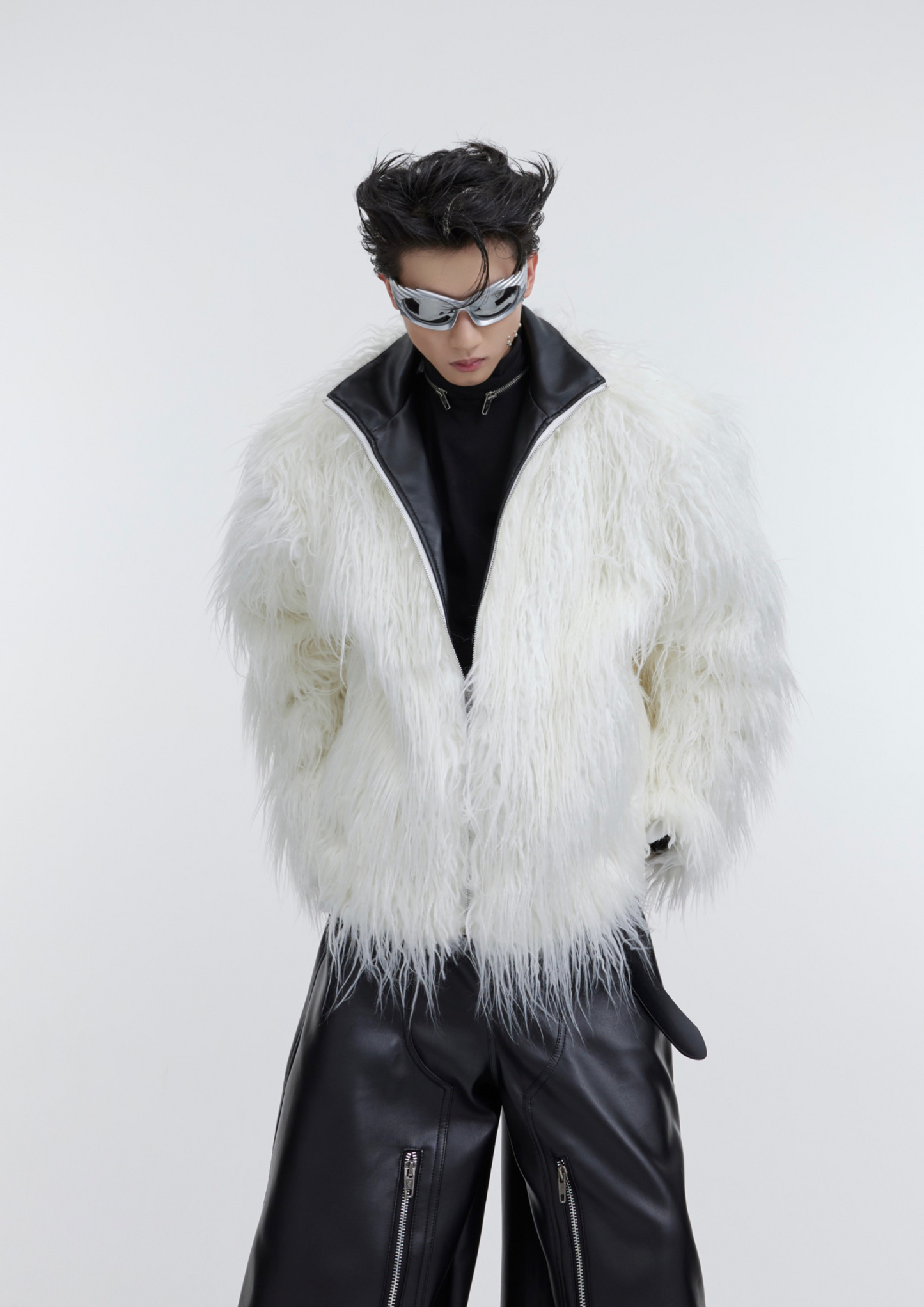 "ArguE CulturE" Anti-Mink Corrugated Long Fur Jacket