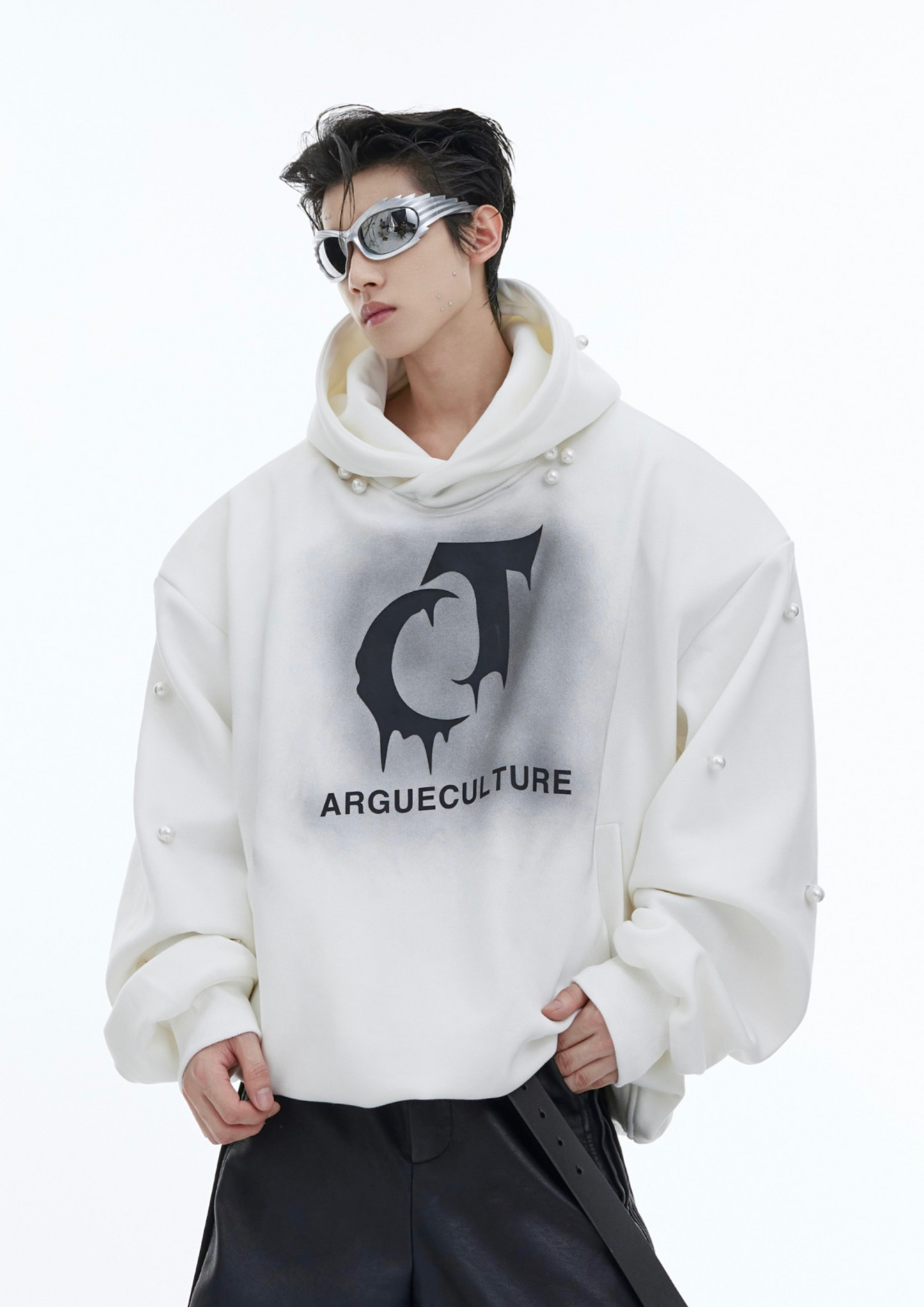 "ArguE CulturE" Pearl Embellished Hoodie