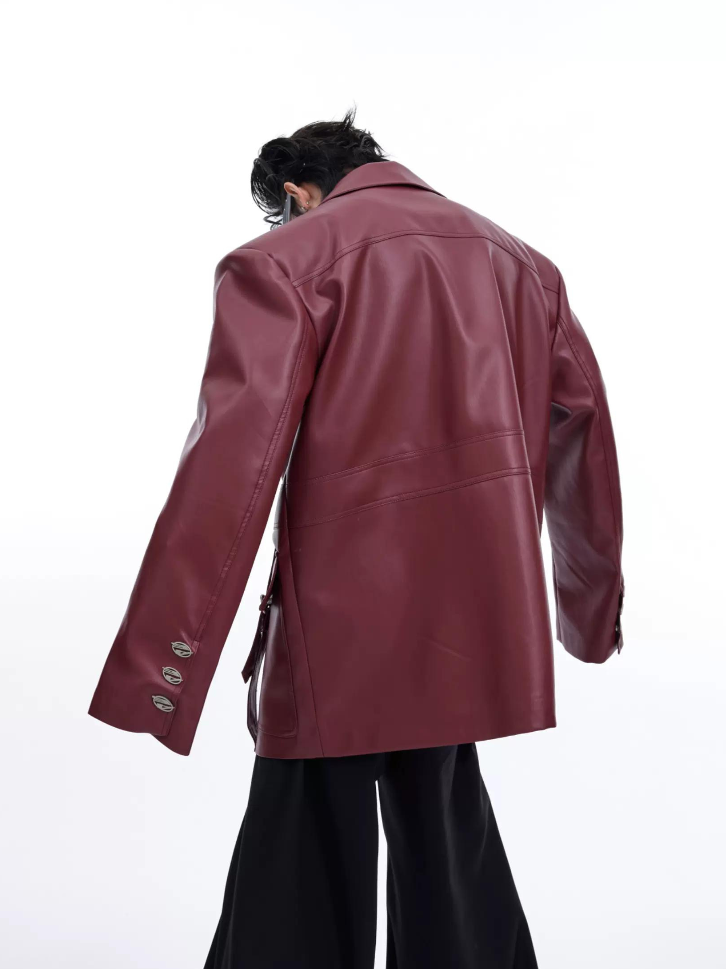 "ArguE CulturE" Three-Dimensional Silhouette Leather Jacket