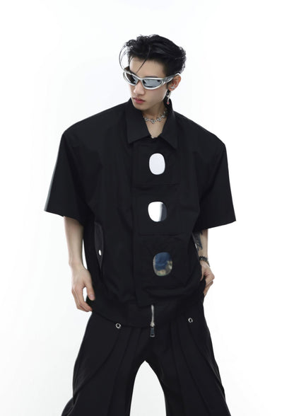 "ArguE CulturE" Deconstructed Loose Short Sleeved Jacket