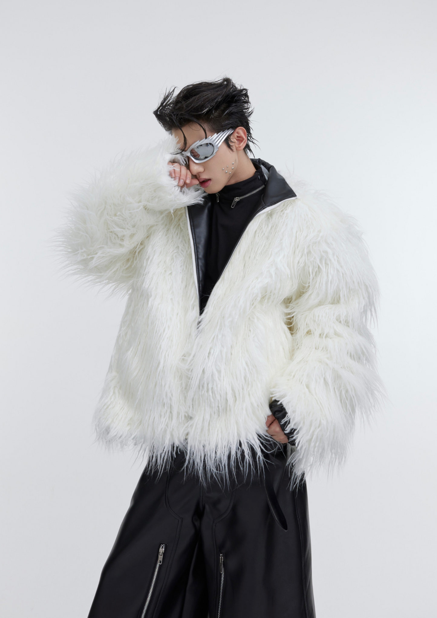 "ArguE CulturE" Anti-Mink Corrugated Long Fur Jacket