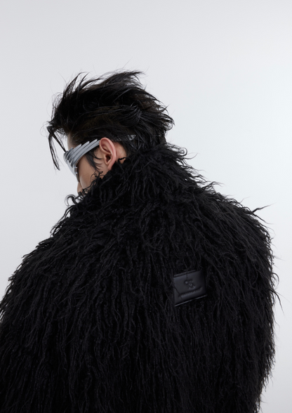 "ArguE CulturE" Anti-Mink Corrugated Long Fur Jacket