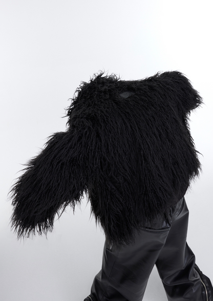 "ArguE CulturE" Anti-Mink Corrugated Long Fur Jacket