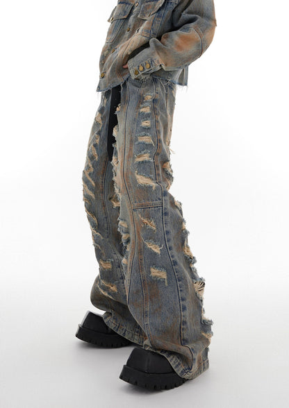 "ArguE CulturE" Tattered Denim Oversized Suit