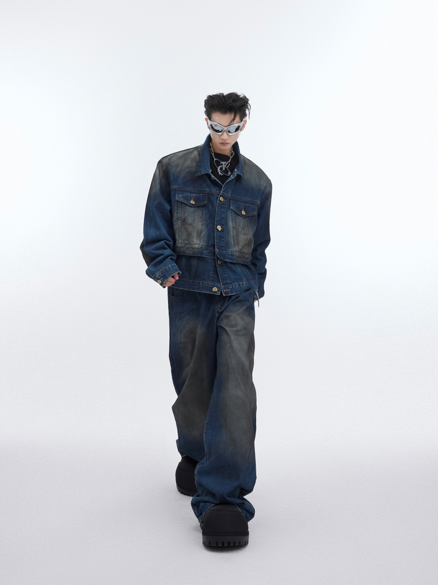 "ArguE CulturE" Double-Layer Retro Denim Suit