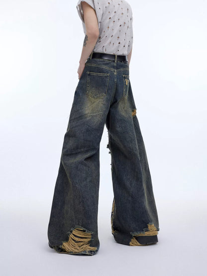 "ArguE CulturE" Retro Distressed Heavy Tasseled Jeans