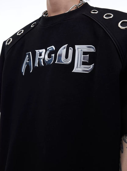 "ArguE CulturE" Shoulder Tri-Rings Oversized Tees