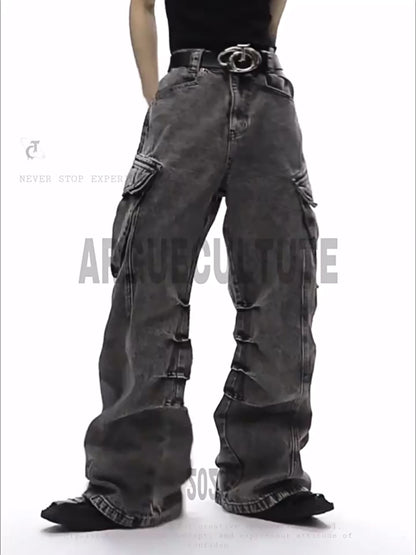 "ArguE CulturE" Micro-Flare Large Pocket Jeans