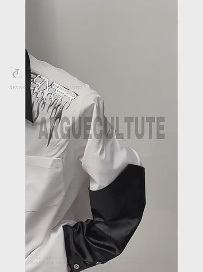 "ArguE CulturE" Liquid Metal Shouldered Ice Sense Shirt